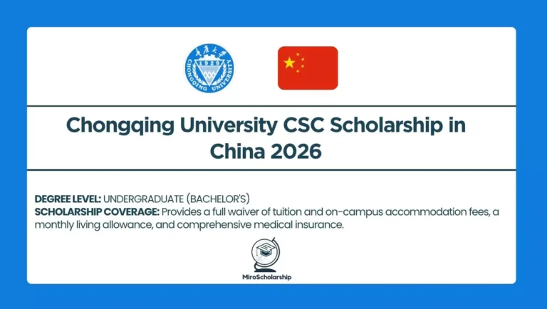 Chongqing University CSC Scholarship 2026 in China for international undergraduate students offering full tuition coverage, on-campus housing, monthly stipend, and medical insurance.
