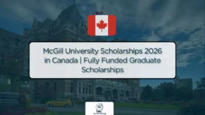 International McGill students working together in a group on campus.
